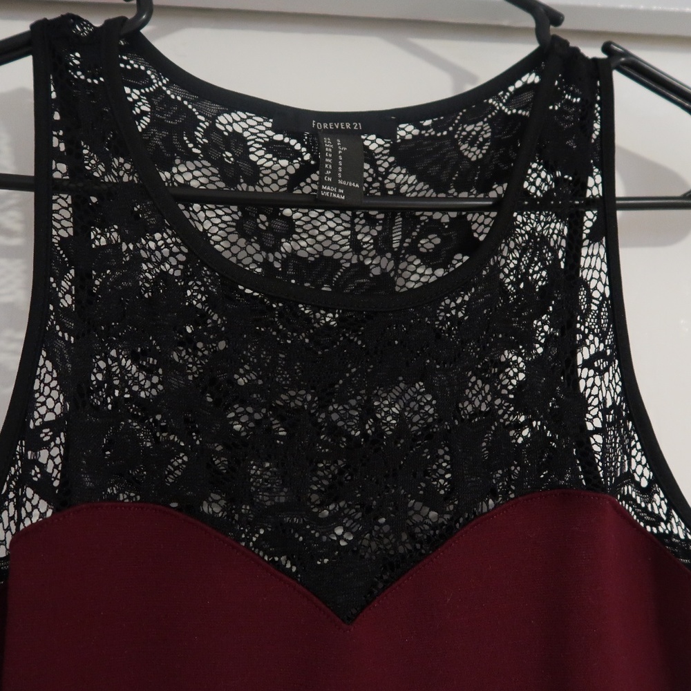 Forever 21 Burgandy+ Black Lace